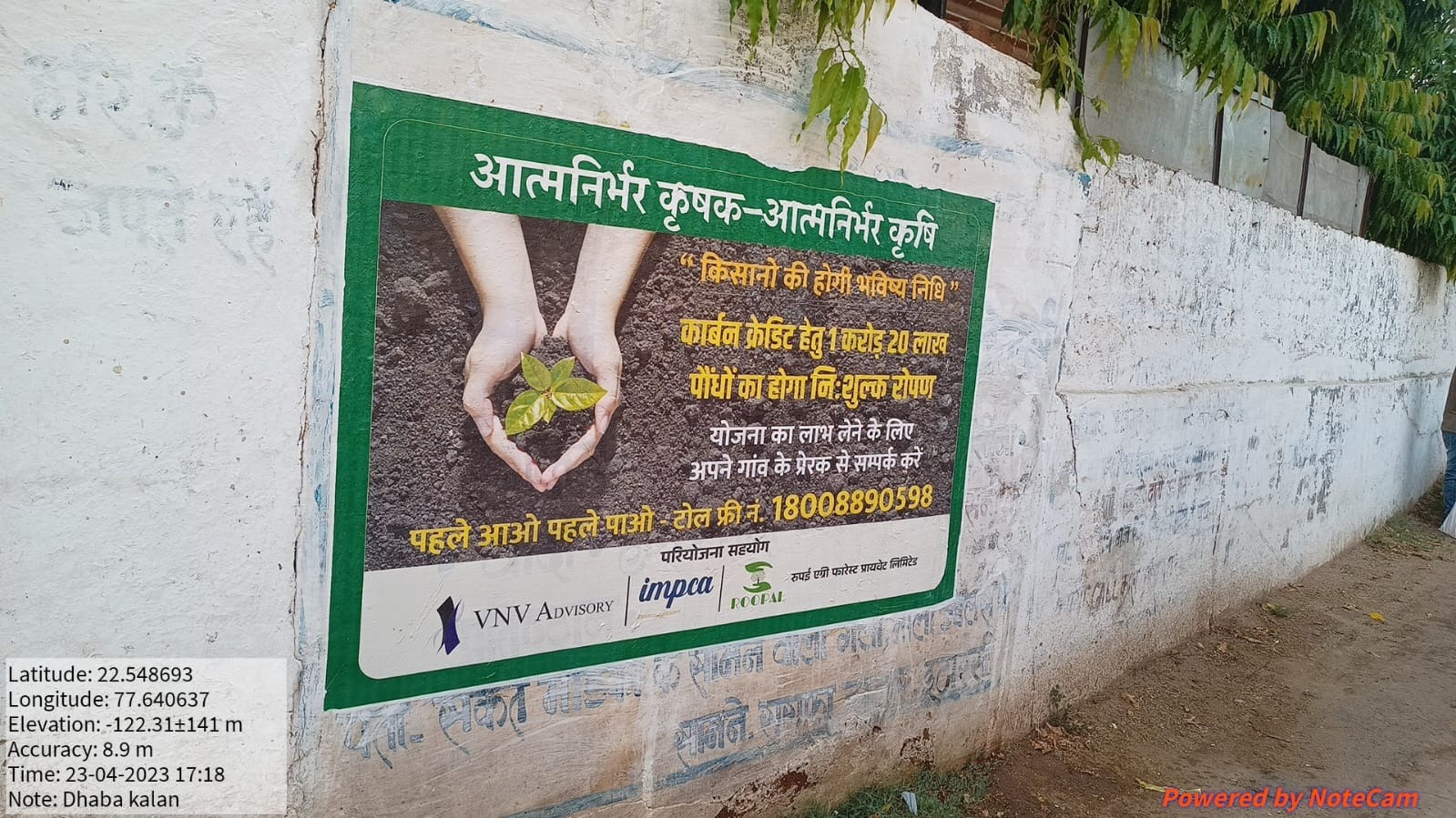 Made farmers aware about free sapling planting by putting wall paintings in every village.